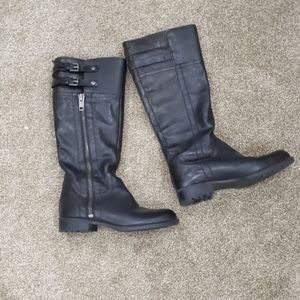 Franco Sarto black leather riding boots